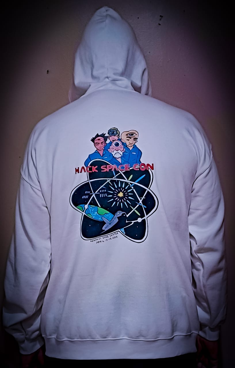 Hack Space Con 2023 Original Design Hoodie White