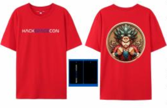 Hack Space Con 2024 Cyan Saiyan T-Shirt Red