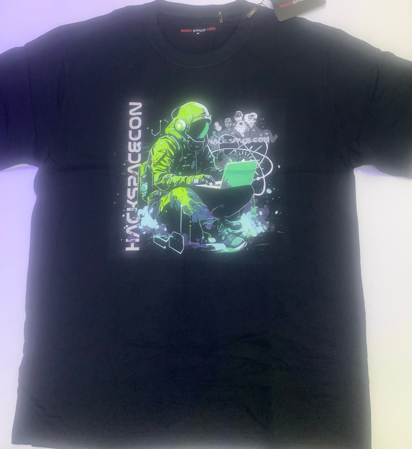 Hack Space Con 2024 Lime Astronaut T-Shirt Black