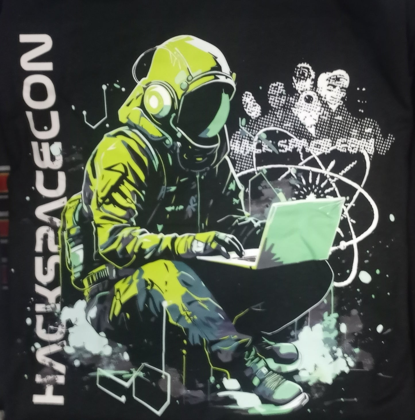 Hack Space Con 2024 Lime Astronaut T-Shirt Black